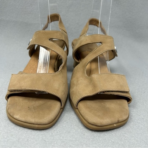 Beautifeel Tan Suede Wedge Slingback Square Toe Comfort Sandals Size EU 37/US 6 - Picture 7 of 16